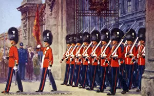 Changing Gallery: The Welsh Guards leaving Buckingham Palace, London