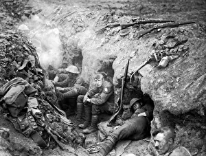Reserve Prints: Welsh Guards in trench near Guillemont, Western Front, WW1