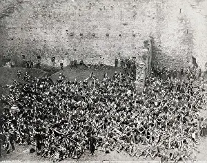 Welsh troops at Harlech Castle prior to fighting in Boer War