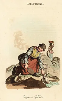 Beat Prints: Welsh women washing linen in a stream, 1800s