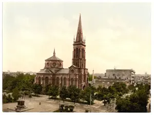 Silesia Prints: Weltzin Place and St. Pauls Church, Bromberg, Silesia, Germ