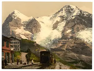 Oberland Prints: Wengern Alp Station, Eiger and Monch, Bernese Oberland, Swit