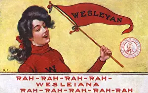 Wesleyan Prints: Wesleyan College cheerleader, Connecticut, USA