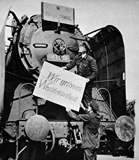 Prepare Prints: West Berlin Train Crew Prepare to Travel, Berlin, 1949