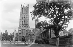 Bishops Prints: West Front and Bishop's Palace, Ely