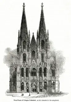Cathedrals Prints: West front of Cologne Cathedral, Germany