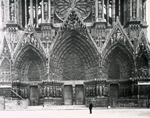 Images Dated 7th May 2021: West front and doorways, Rheims Cathedral, France
