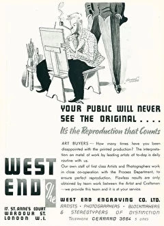 Reproduction Collection: West End Engraving Advertisement