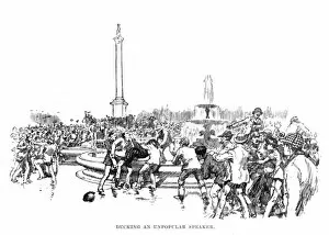 Images Dated 14th June 2016: West End riots: ducking an unpopular speaker, 1886