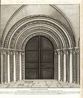 Vestibule Prints: West entrance to the vestibule of the Temple