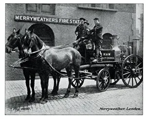Merryweather Prints: West Ham horse-drawn fire engine