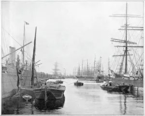 Harbours Prints: West India Docks 1895