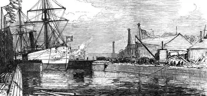 Shipbuilding Prints: The West India Docks, London - Opening of a new Dry Dock
