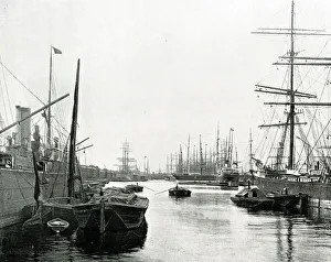 Masts Prints: West India Docks, River Thames, London