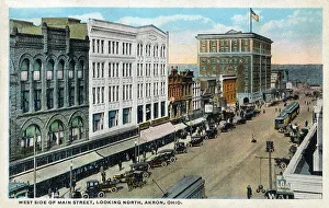 Akron Prints: West Side of Main Street, Looking North, Akron, Ohio, USA