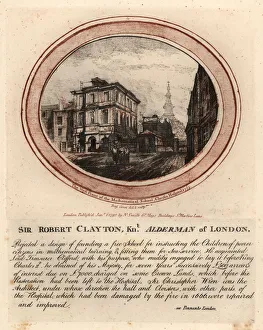 1795 Gallery: The west front of the Mathematical School, Christs