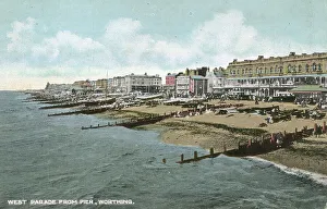 Worthing Prints: West Parade from the pier, Worthing, Sussex