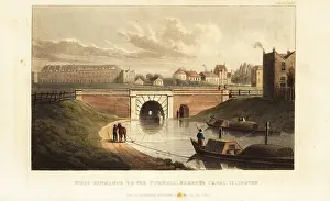 Manufactures Prints: West Portal to Islington Tunnel, with a horse towing a barge alo