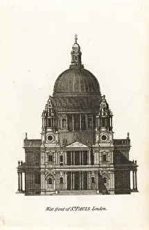 Draughtsman Prints: West front of St Paul's Cathedral, London