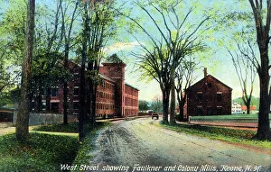Mills Prints: West Street showing Faulkner and Colony Mills, Keene