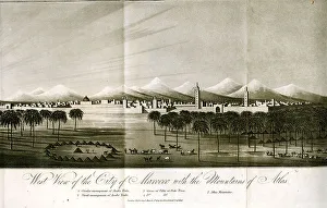 West View of The City of Morocco With Atlas Mountains