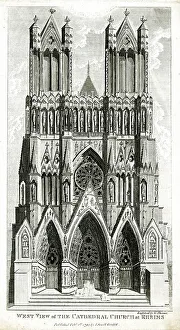 West View of Rheims Cathedral, France