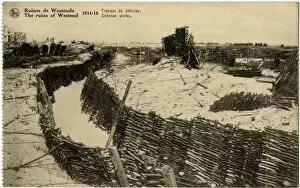 Images Dated 4th April 2016: Westende, Belgium -- defence works and ruins, WW1