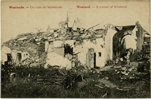 Images Dated 4th April 2016: Westende, Belgium -- ruined building, WW1