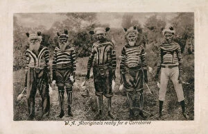 Headdresses Collection: Western Australia - Aborigine Elders ready for a Corroboree