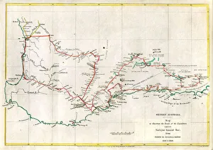 Geographical Prints: Western Australia - Route of Expedition Under ?