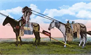 Drag Prints: Western Canada - Indian Squaw with Travois