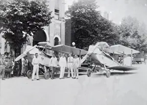 Hosts Prints: Western men on a trip to the Far East, with aircraft