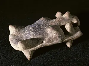 Mesoamerica Prints: Western Mexico. Colima culture. Clay figurine. It depicts a