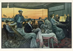 Nile Collection: Western passengers on a Nile steamer