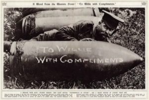 Images Dated 13th January 2016: From the Western Front To Willie with compliments 1916