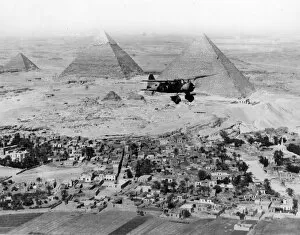 Westland Lysander over the Great pyramids