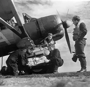 Westland Lysander being reloaded