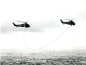 Wessex Prints: Two Westland Wessex helicopters during inflight refuelling