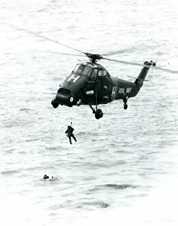 Westland Wessex performs a rescue at sea