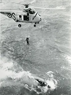 Whirlwind Prints: A Westland Whirlwind during a rescue attempt at sea in 1963
