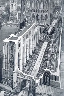 Westminster Abbey interior on wedding day