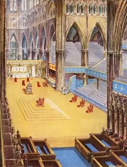 Images Dated 14th July 2011: Westminster Abbey prepared for the Coronation, 1953