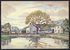 A Westmorland Farmyard Landscape scene England