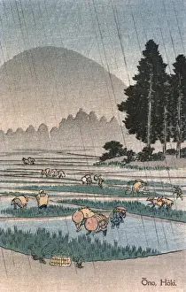 Rainy Prints: Wet Rainy Rain Raining Rains Utagawa Hiroshige