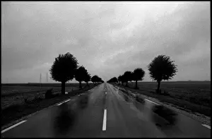 Wet road Northern, France