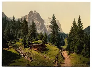 Oberland Prints: Well and Wetterhorn Mountains, Bernese Oberland, Switzerland