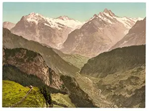 Oberland Prints: Wetterhorn and Schreckhorn, from Schynige Platte, Bernese Ob