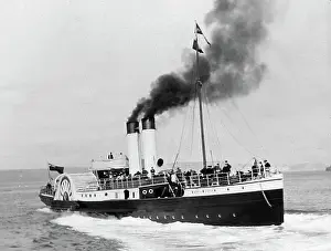 Weymouth Prints: Weymouth Paddle steamer Brodick Castle early 1900s