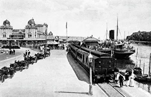 Weymouth Prints: Weymouth Pavilion and Harbour early 1900s
