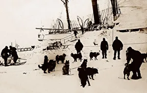Whaling Prints: Whaling ship icebound in the Arctic